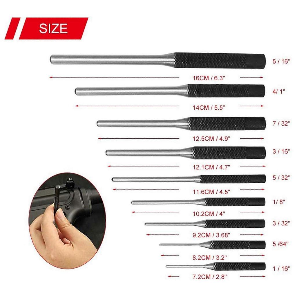 Roll Pin Punch Set with Storage Pouch, 20Pcs Steel Removal Tool Kit with Carrying Bag for Jewelers, Watch Repairers Work