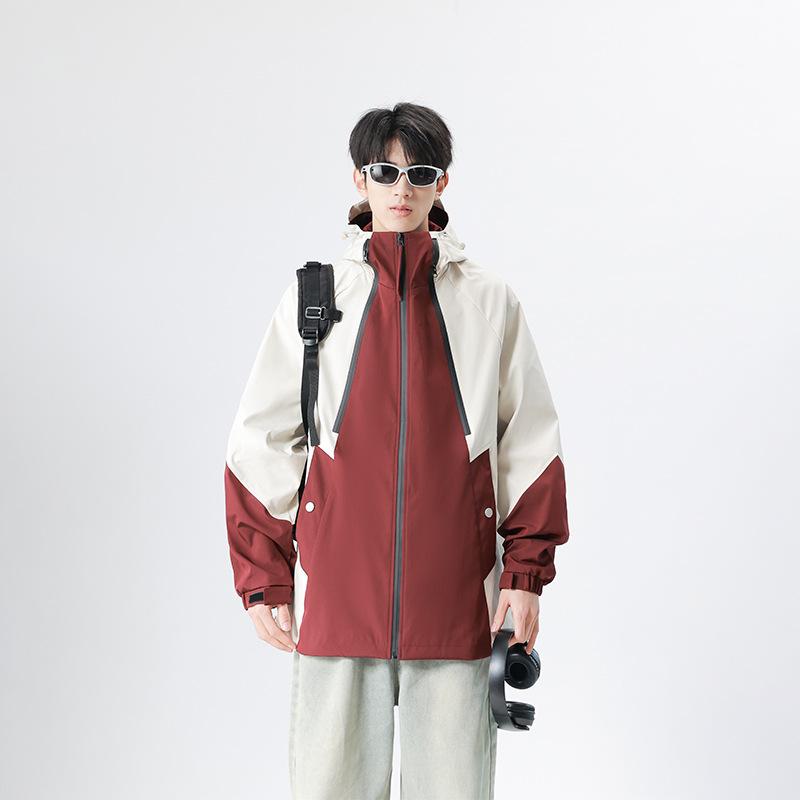 Outdoor Contrast Color Jackets for Men Women In Spring and Autumn Mountaineering Clothing Couple Jackets