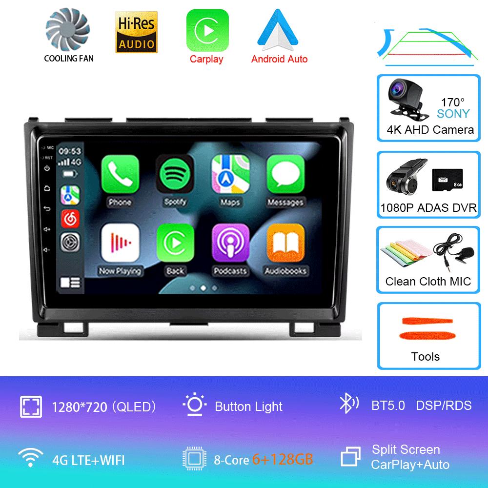 Автомобильное радио Android 14 Carplay для Great Wall Haval Hover H5 H3 2011 - 2016 Навигация Мультимедийный проигрыватель Стерео WiFi+4G видео BT