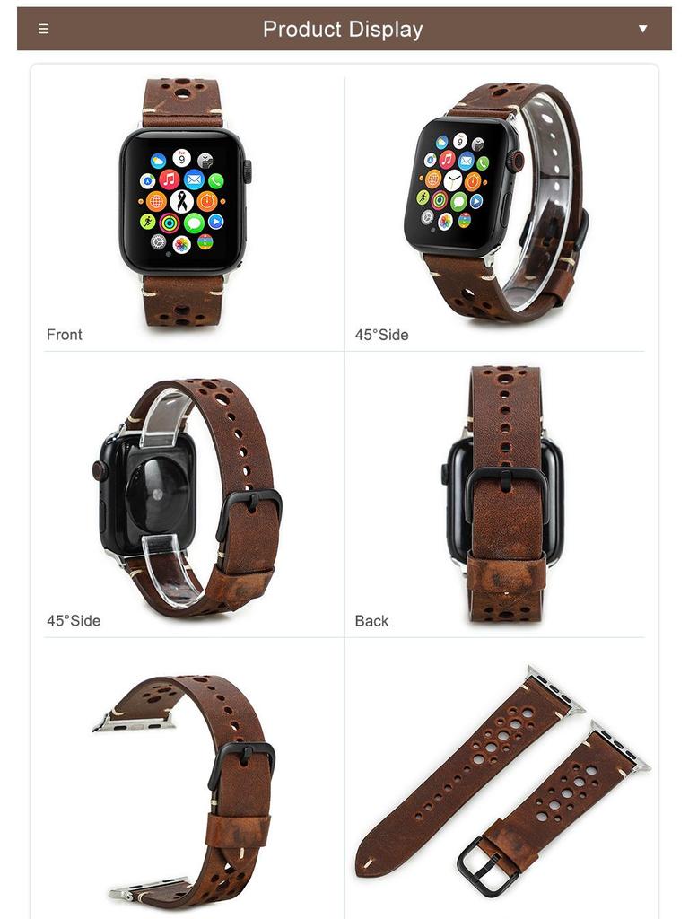 Винтажный кожаный ремешок Crazy Horse для Apple Watch - Натуральная коровья кожа