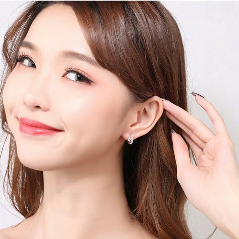 Shandtsuki Ring Earrings Ladies Earrings Hoop Earrings Dangling Earrings Zirconia Drop Earrings Simple Business Earrings Compatible with Metal