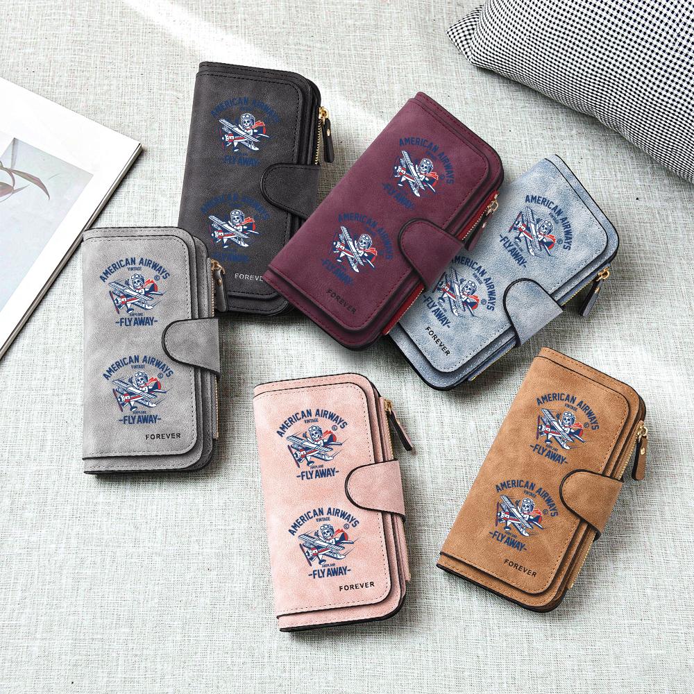Vintage Skeleton Pilot Print Bifold Wallet Casual Multi Slot Long Purse for Daily Use