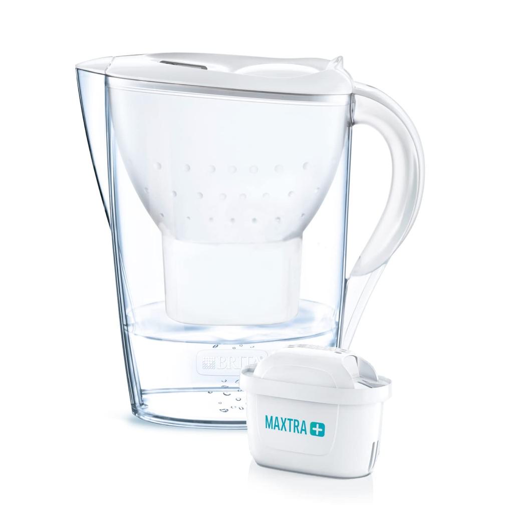 Brita Marella Water Filter, 1.15L Filtered Water Capacity, 2.4L Total Capacity, Includes One Maxtra Plus Cartridge [Official Japanese Product]