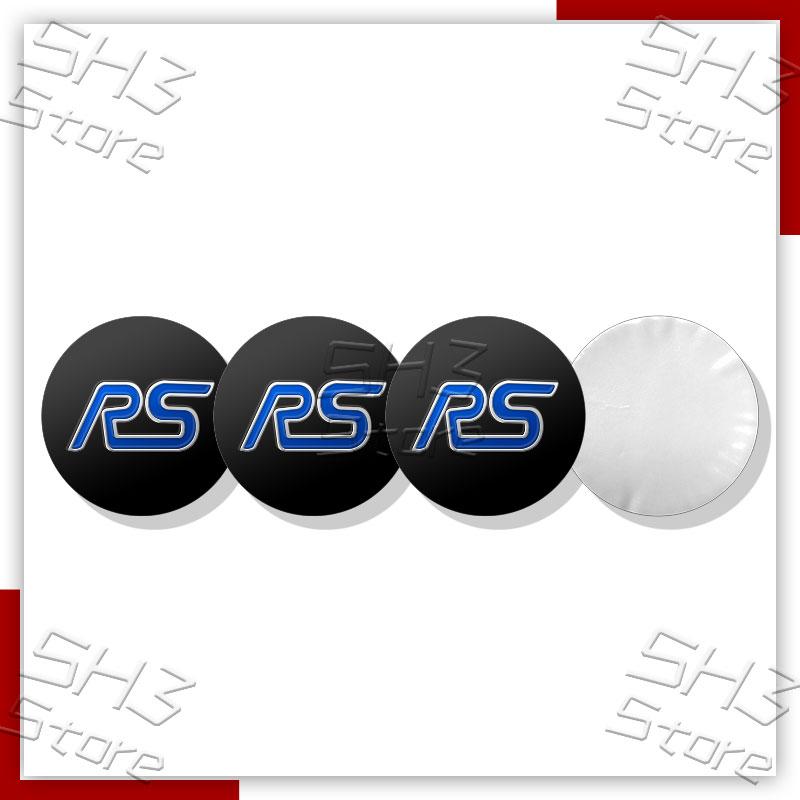 4Pcs 56mm Aluminium Car Wheel Center Hub Cap Badge Sticker RS Logo Emblem For Focus Fiesta Ecosport Edge Mondeo Accessories c4