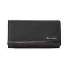 Paul Smith Layered Stripe Cowhide 883594 P173 BPS173 4-Key Case, Leather, Leather, Simple, Authentic, / (Black)