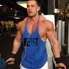 Erkaklar Bodibilding Fitnes Maykasi Racerback Grafik Singlet
