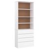 VidaXL Bookcase Drawers ALTA White 77x35x186.5cm Solid Pine Wood 353954