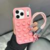 Забавный 3D чехол-браслет на присоске для For Iphone 1 16 17 Pro Max 14 Plus 11 12 13 С ремешком Мягкий силиконовый противоударный чехол