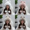Fluffy Women's Lei Feng Cap Winter Warm Bunny Cat Ear Hat Fox Plush Ear Cap  New Year Gift