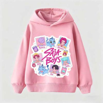 K-pop Охотник на демонов Мультяшные Девочки Мальчик Толстовка с капюшоном Теплая Детская Корейская Волна Мода Повседневные Топы Повседневная Одежда для Девочек