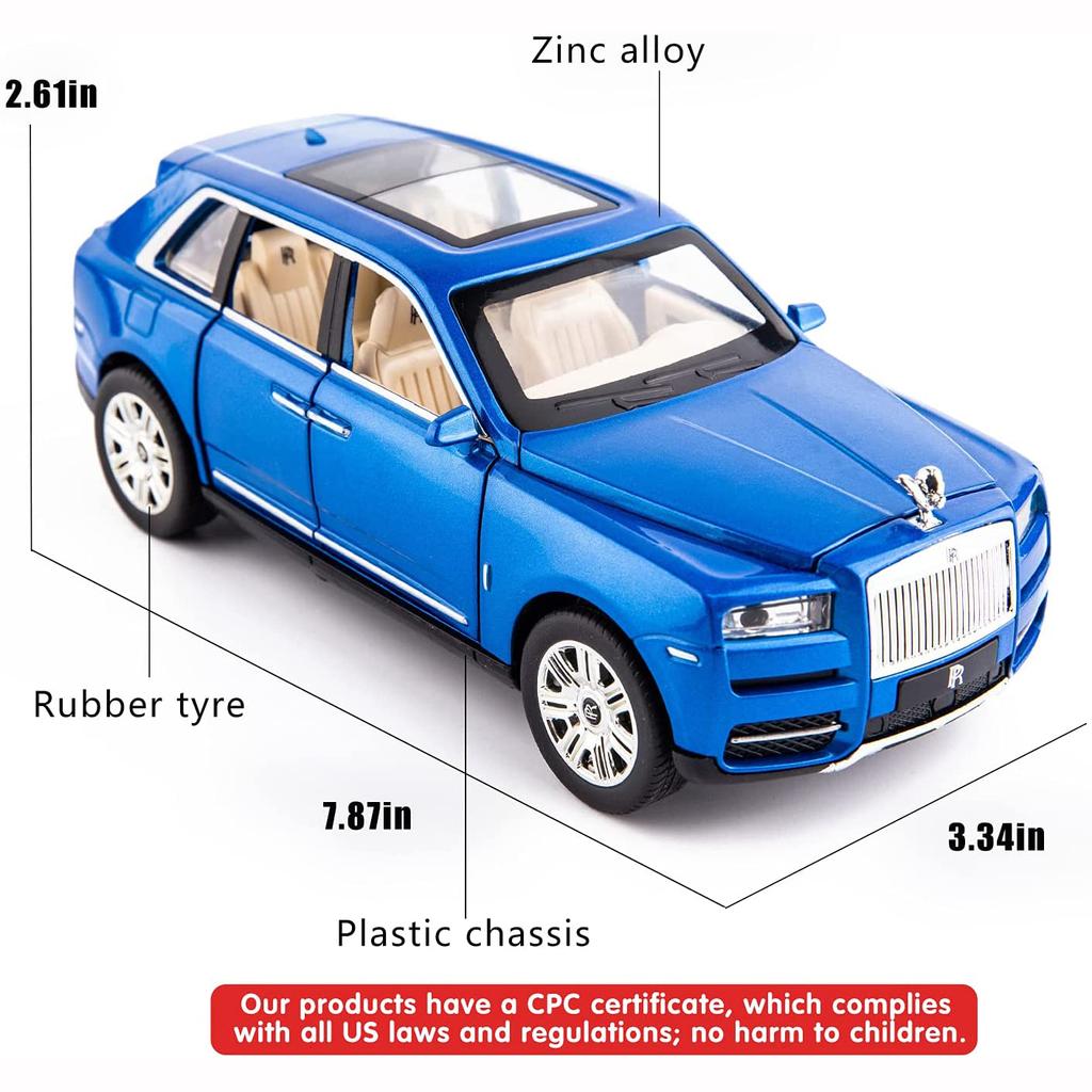 1/24 масштаб, Rolls Cullinan, модель внедорожника, игрушечный автомобиль, игрушечный автомобиль из цинкового сплава со звуком и светом для детей, подарок для мальчиков и девочек