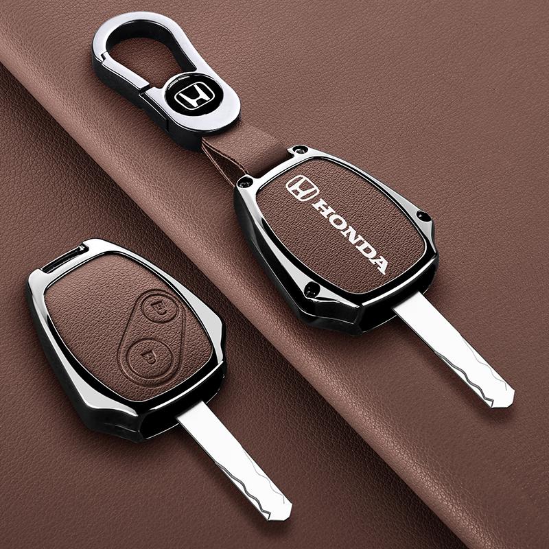 bzsh4 Leather Zinc Alloy Car Key Case Cover Shell For Honda CR-V Civic Insight Fit SRV FRV Chord 7 Jazz Gr8 150 R Motorcycle Accessory