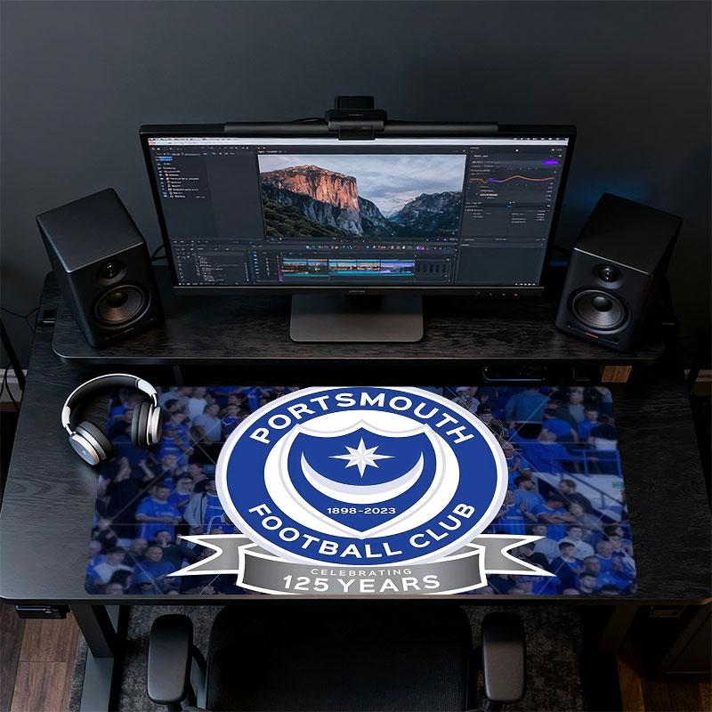 Коврик для мыши Portsmouth FC, Большой игровой коврик для стола, Нескользящий XXL коврик для мыши для ноутбука и планшета, Мини-игровой коврик для ПК со прошитыми краями