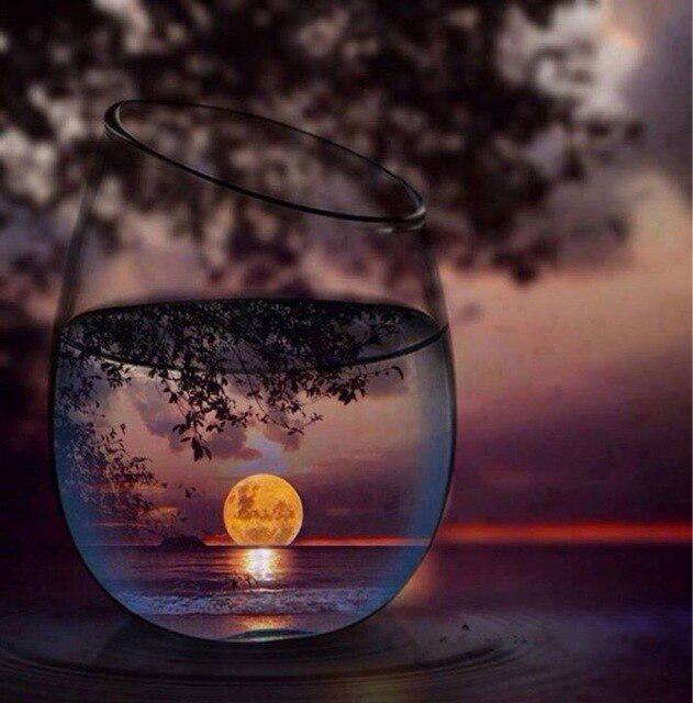 Кубок DIY 5D алмазная живопись полная круглая дрель мозаика закат морской Алмазная вышивка комплект ручной работы праздничный подарок украшение дома