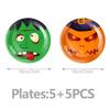 Halloween Ghost Party Decoration Disposable Tableware Balloon Banner Ceiling Door Hanging for Happy Hunting Halloween Supplies