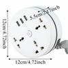 Round Design Universal Power Strip 3 USB Ports USB Charger Plug Portable Extension Socket  Bedside