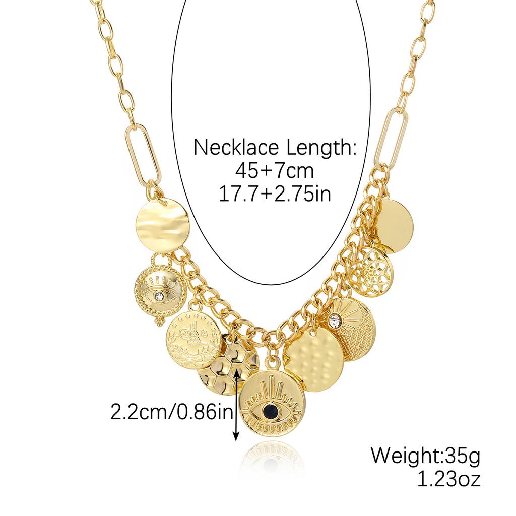 Necklace for Women Jewelry Necklaces Premium Feeling Exaggerated Eyes Alloy Pendant Multi-Layer Necklace Beautiful Elegant Necklace for Her