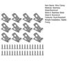 Yousheng 100 Pcs Fence Wire Clamps with Screws Stainless Steel Rust-Resistant Clips for 12-16 Gauge Garden Yard Supplies