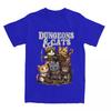Мужская женская футболка Dungeon Dragon Cats, одежда Kawaii Cat, футболка из чистого хлопка, забавная футболка на все сезоны