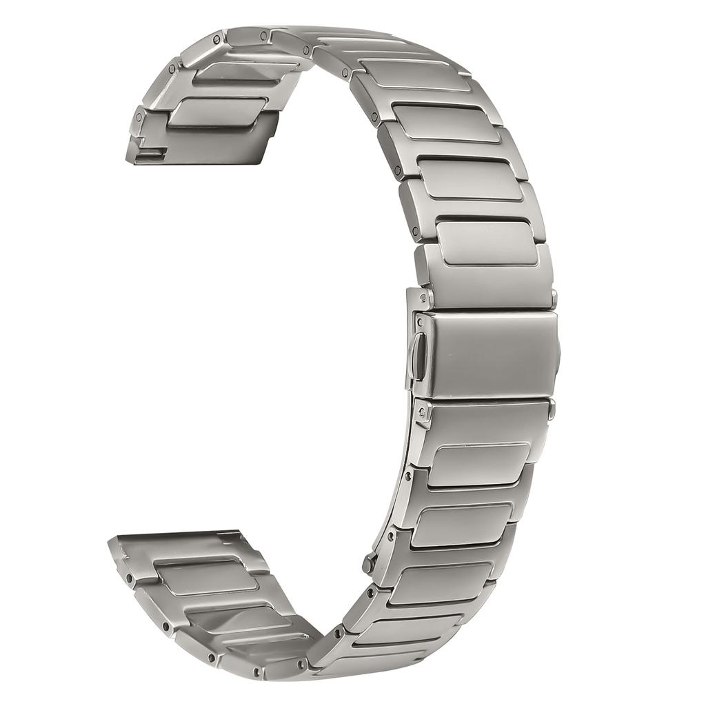 For Garmin Forerunner 265 Watch Band Adjustable Titanium Color Stainless Steel Metal Watch Strap