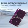 DC 3.3~5.0V Двойной сенсорный модуль с кнопкой на плате CT8224 Емкостный сенсорный датчик ИС Датчик приближения Модуль носителя Светодиодный индикатор