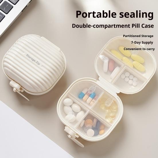 7 Grids Pill Organizer Box with Silicone Seal Portable Mini Medicine Storage for Travel And Daily Use Moisture Proof Weekly Pill Case Jewelry Holder