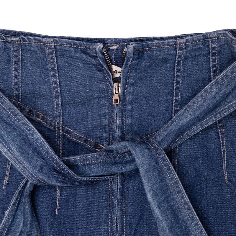 Синяя джинсовая юбка миди облегающего кроя с поясом Женская PLEASE