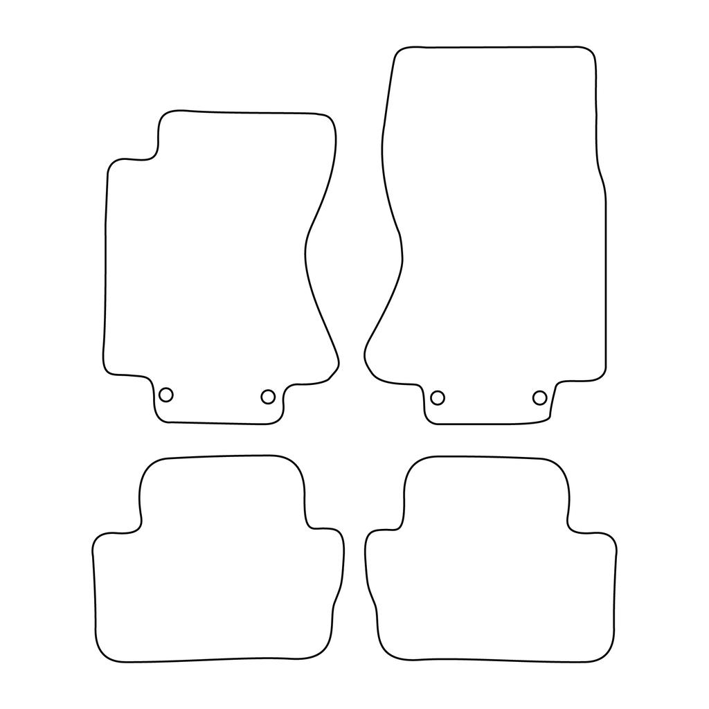 [Blm]Ja008 Black - Set Of Velour Floor Mats To Fit Jaguar S-Type 1999-2007 - Black Trim
