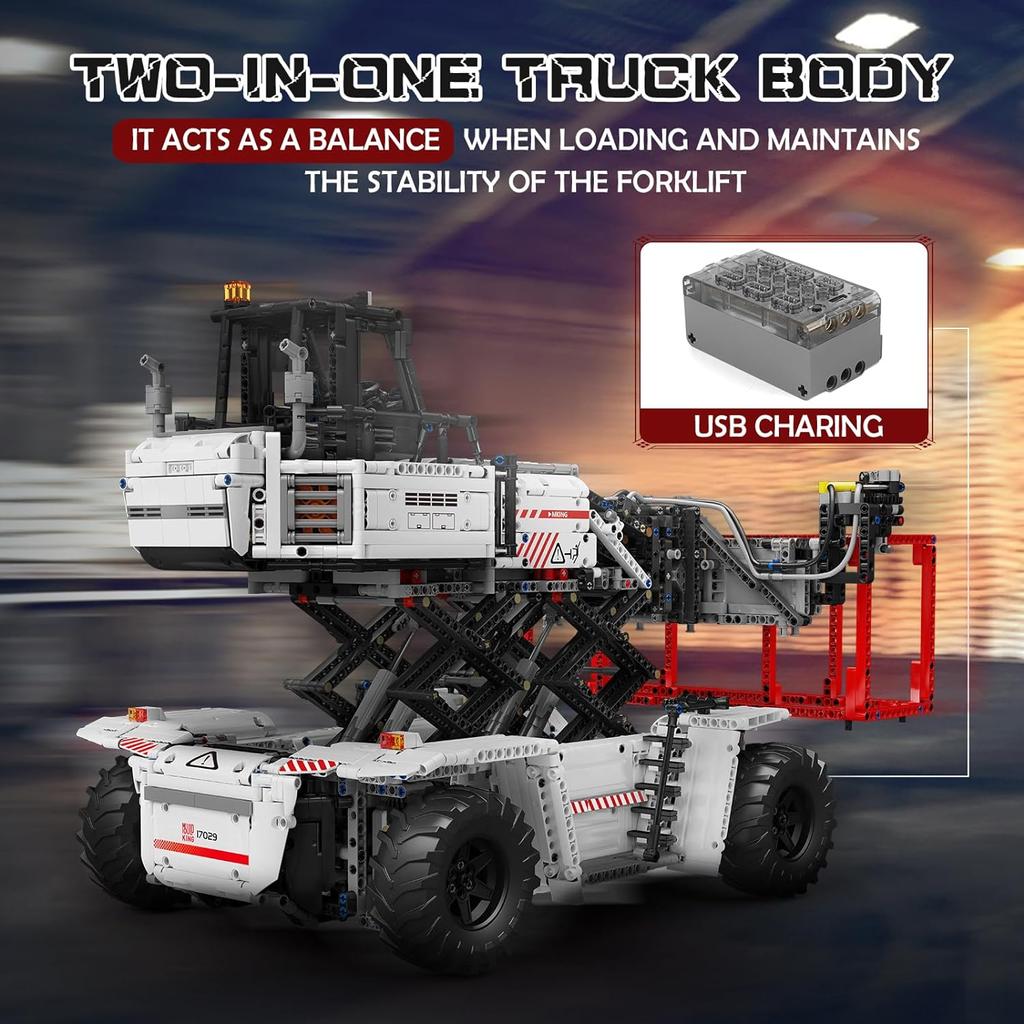 MOULD KING 17029/17030 Набор моделей для сборки контейнеровоза с ножницами Технический радиоуправляемый автомобиль для взрослых Для детей Подарок на день рождения