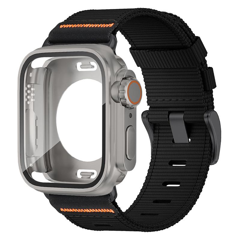 Водонепроницаемый защитный чехол + нейлоновый ремешок для Apple Watch 11 10 9 8 7 6 SE3 5 4 Для Iwatch 46мм 42мм 45 44 41 40мм Устойчивый к царапинам
