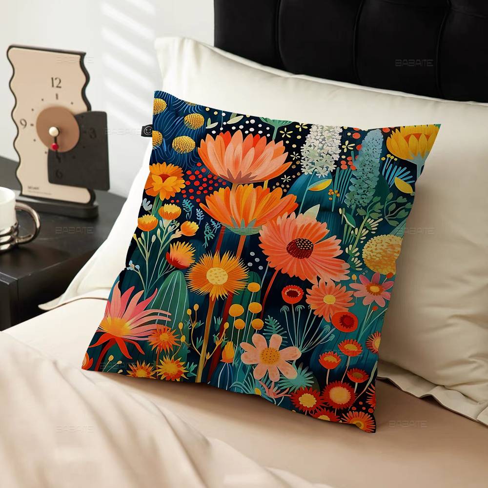 Yayoi Kusama Art Exhibition Pumpkin Flower Pillow Cushion Cover Pillowcase Living Room Sofa Home Decor