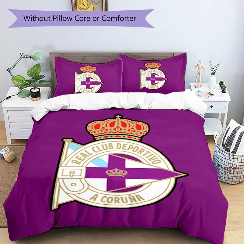 Deportivo La Coruna Pattern Bedding,Quilt Set Quilt Cover Pillowcase Home Birthday Gift (1*duvet cover+2*pillowcase,without core)