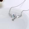 925 Sterling Silver Zircon Butterfly Charm Necklace Pendant For Women Wedding Fashion  New Jewelry Accessories Dz359