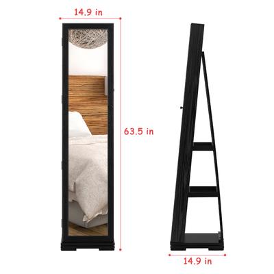 Зеркальный шкаф для украшений | Настенный шкаф-органайзер для хранения | Компактный белый дизайн для спальни/ванной