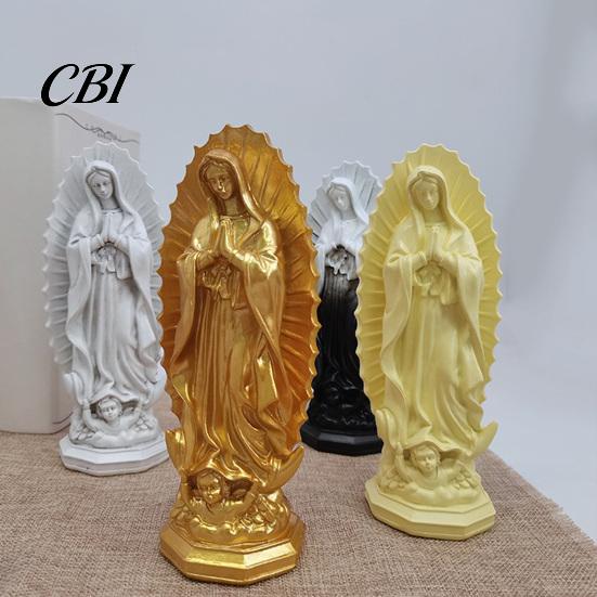 Baptism Souvenirs Our Lady of Guadalupe Mexico Sculpture Statue, Resin Virgin Mary Figurine, Figurine Religious Home Decor for Altar Shelf Tabletop,
