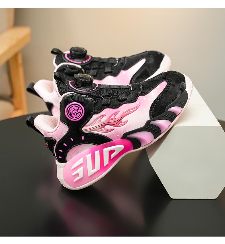 Амортизирующие кожаные баскетбольные кроссовки для мальчиков | Нескользящие, легкие спортивные кроссовки для детей старшего возраста, Осень/Зима 2025