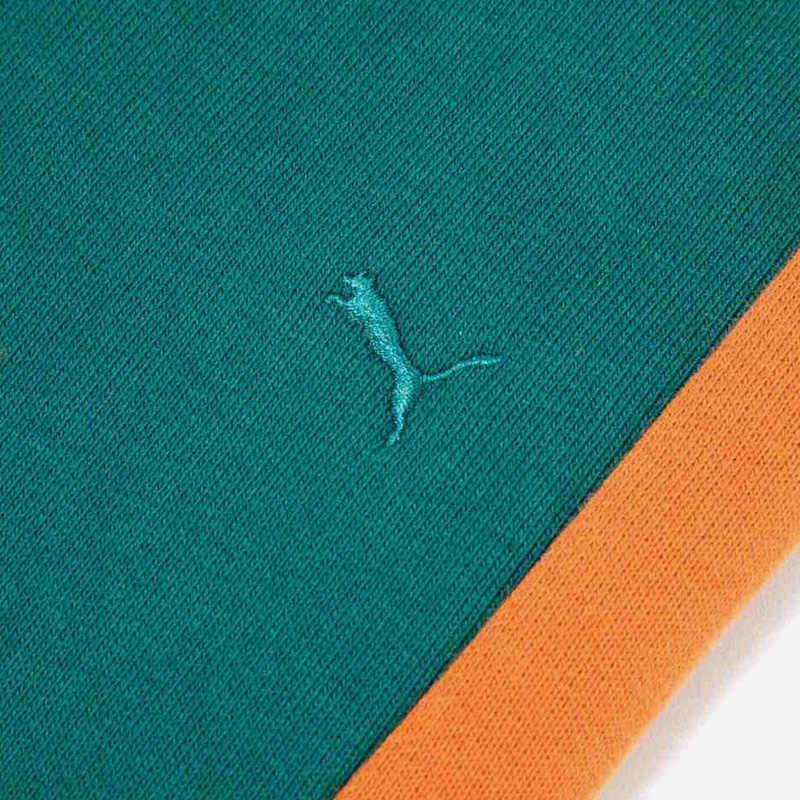 Puma Выберите повседневные брюки Mmq Series Color Block с манжетами, унисекс, зеленые 539585-87