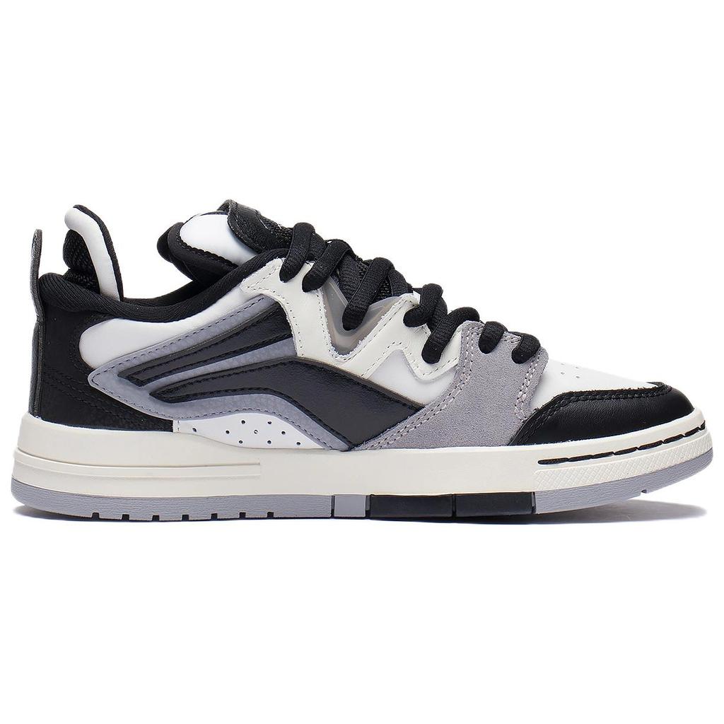 New LiNing Wave Pro Panda Anti Slip And Wear Resistant Lightweight Low Top Skateboard Shoes Women's Black White AECS064-1