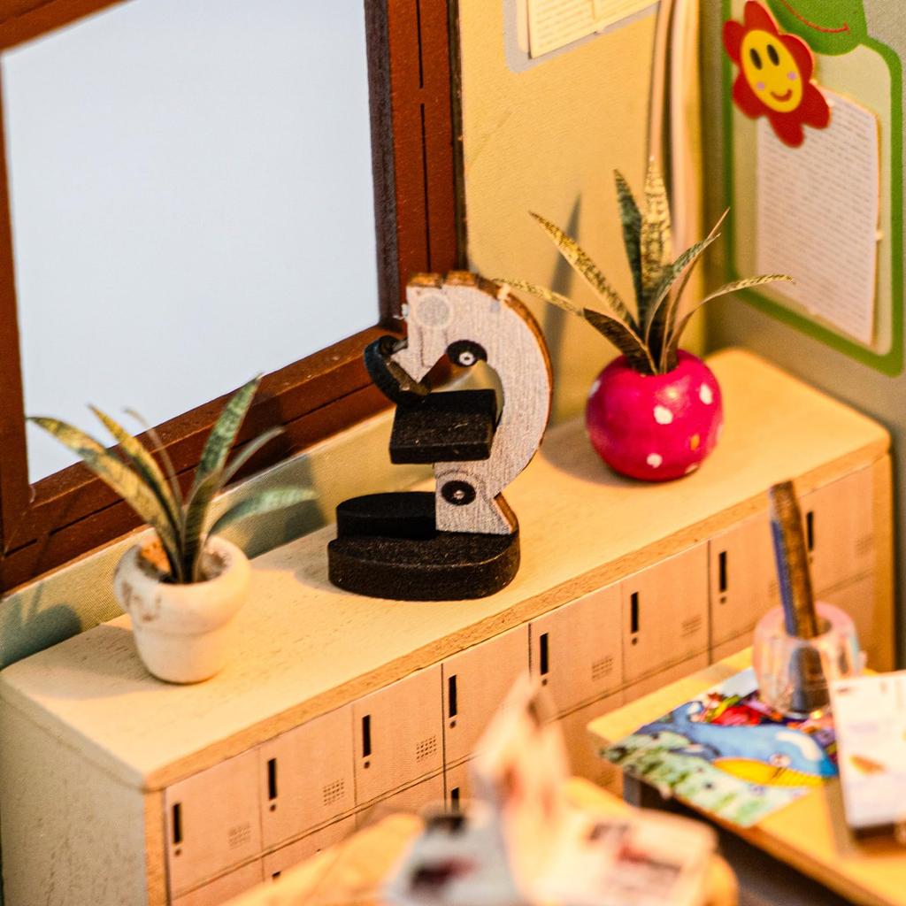 CRESYMME Dollhouse Miniature Kit Wooden 3D Puzzle DIY Handmade for Adults (After School Memories)