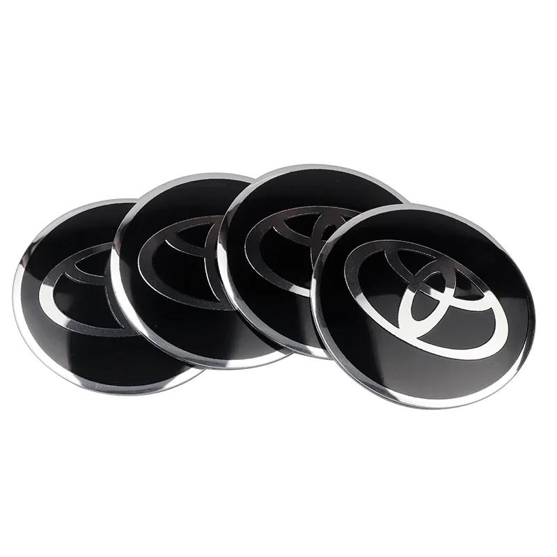56MM 4Pcs Car Styling Aluminum Wheel Center Hub Caps Stickers For Toyota Rav4 Corolla Camry Aqua Cross Yaris Auris TRD GR Sport CWF1