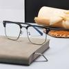 14515 Men'S Square Anti-Blue Glasses Tr90 Eyebrow Frame Half-Frame Rice Nail Flat Glasses Unisex Frames