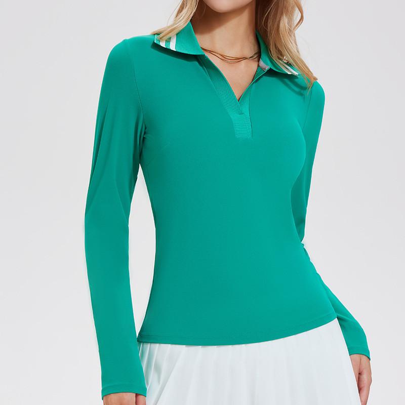 Womens Golf Polo Shirt With Breathable Spandex For Fitness And Running Activities