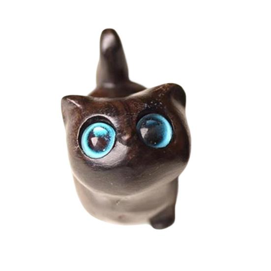 Ручная работа Черная Кошка Скульптура Маленькая Мультяшная Кошка Скульптура Рустик Мини Фигурка Кошки Милый Домашний Декор Подарок для Любителей Кошек Коллекционеров