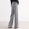Women's Wool-Blend Fleece-Lined Wide-Leg Casual Pants