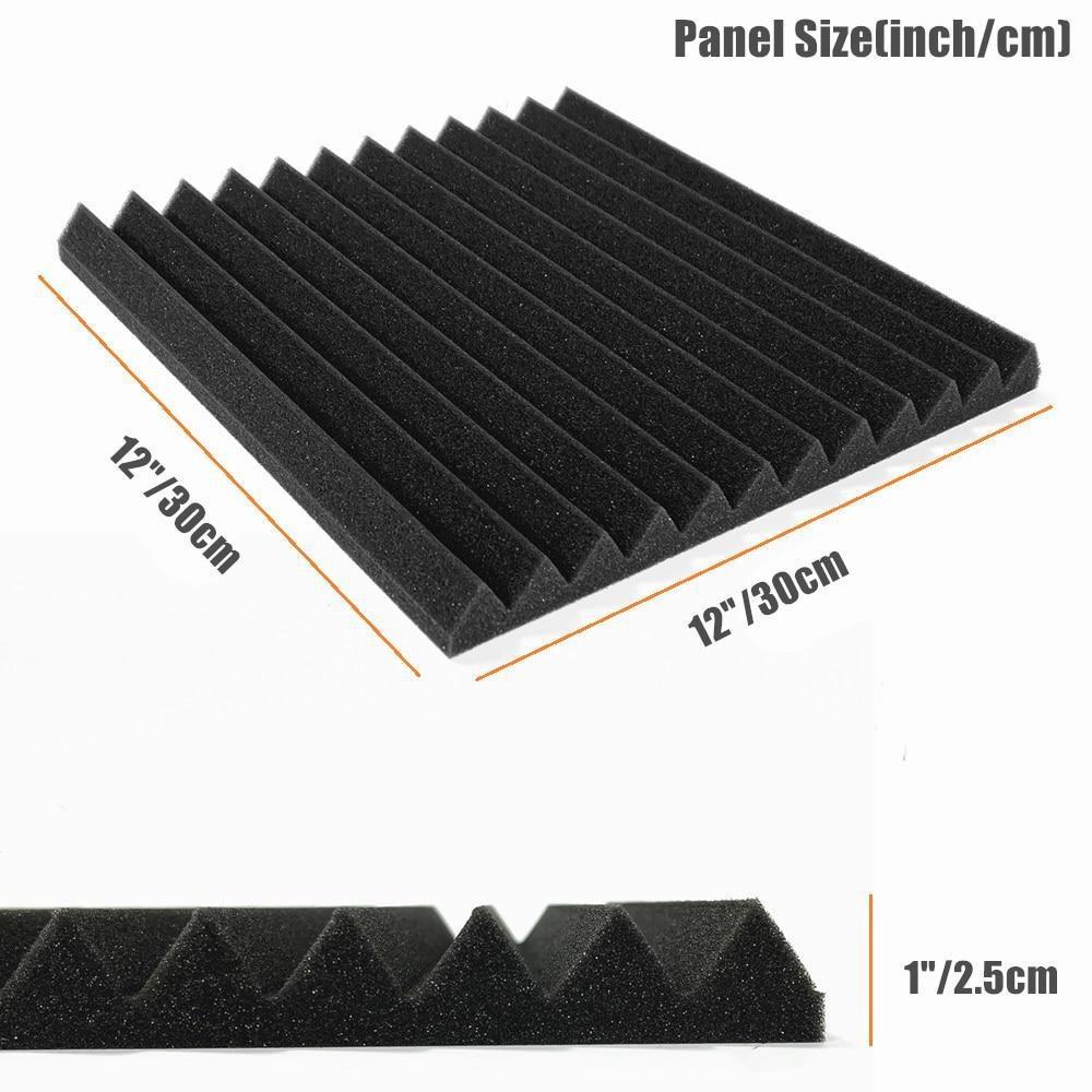12 шт./упак. улучшенная 12"x12"x1" самоклеящаяся акустическая пена клиновидная панель плитка студийная звуковая пена настенная накладка звукоизоляционная обработка комнаты