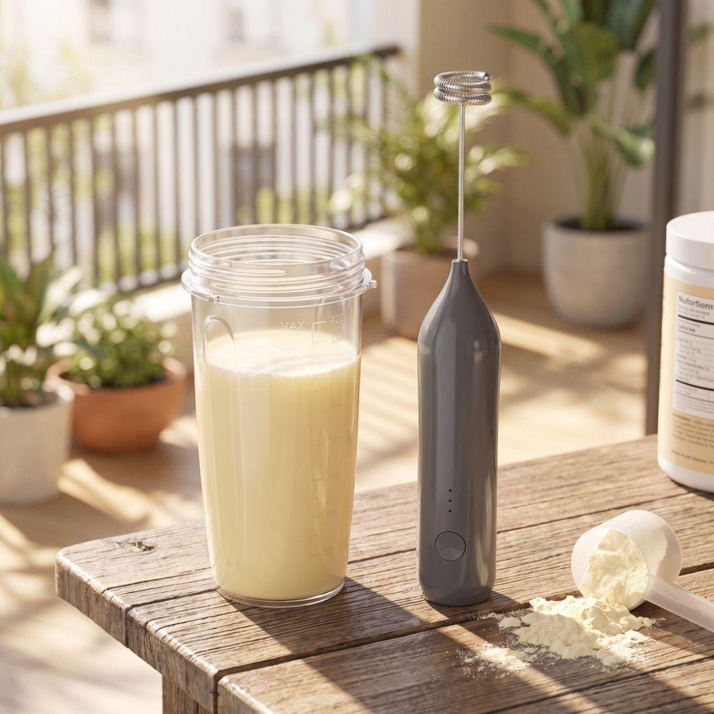 Portable Milk Frother Handheld Egg Beater Professional Wireless Cream Blender Coffee Lovers