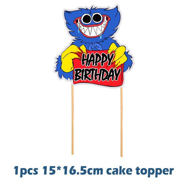 Украшения для дня рождения Poppy Playtime Huggy Wuggy Премиум набор воздушных шаров и топперов для торта