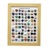 80 Natural Gemstones Collection Crystal Ore Exhibit Set Collectible Gems In Wooden Frame Educational Gift for Kids Gem Lovers