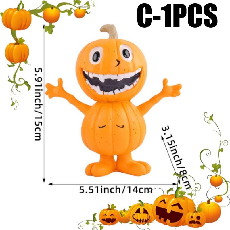 Decorative Knick-knacks Cartoon Pumpkin Man Statue Cute Figurine Resin Crafts for Halloween Decoration Evenements Kids Gift