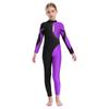 Rhythmic Gymnastics Jumpsuits Kids Shiny Rhinestone Ice Skating Bodysuit Girls Long Sleeve Ballet Dance Full Body Leotards Unitards Stage Wear